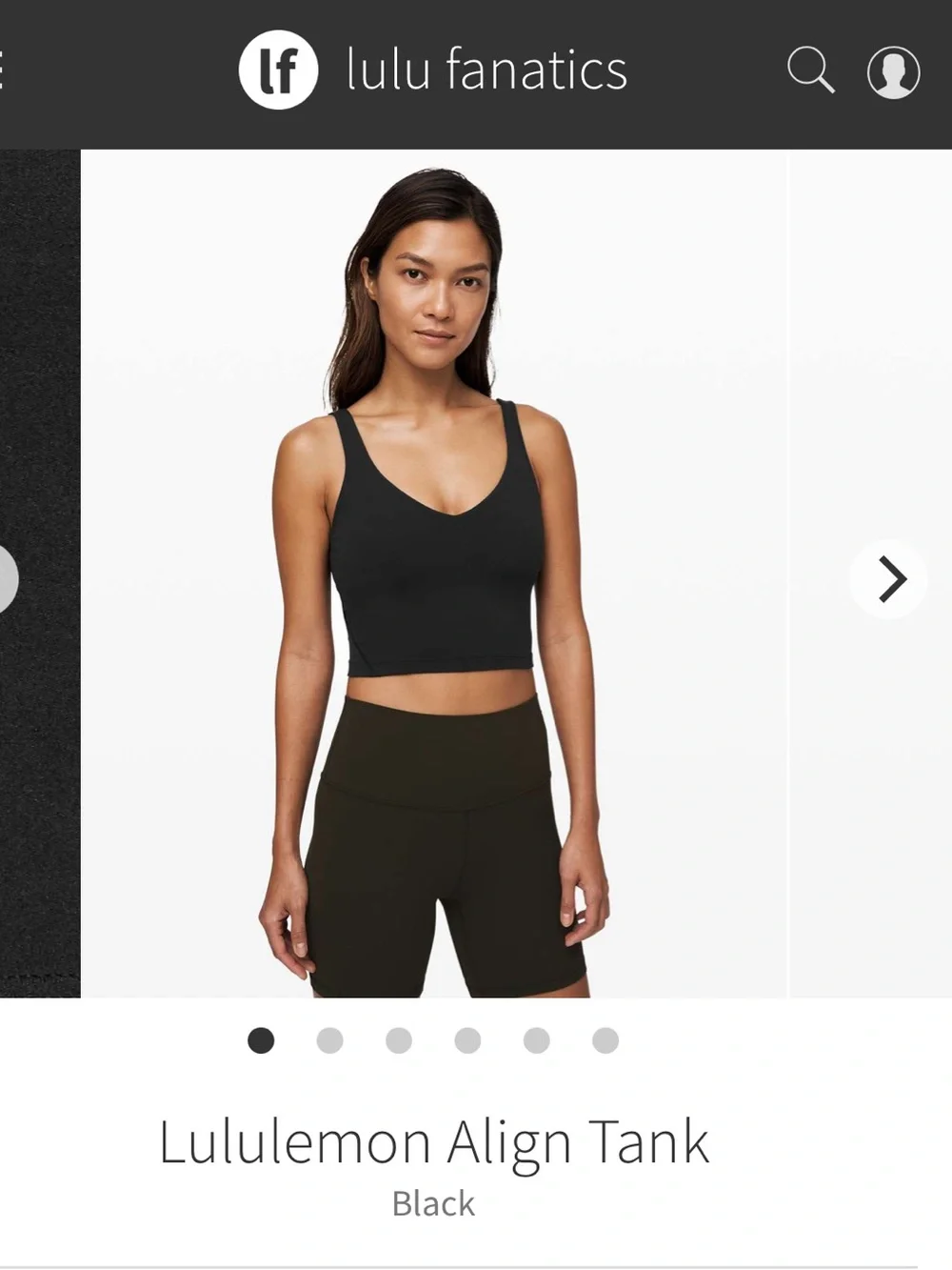 Lululemon Align Tank Size 8 Black